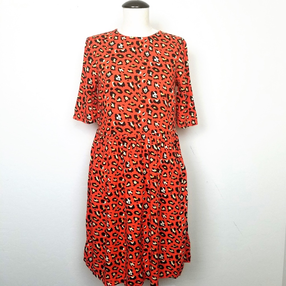 Asos Leopard Animal Print Short Sleeve Dress NEW - Picture 1 of 8